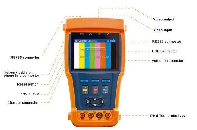 Тест ip-камеры er IPC4300 с 4,3 ''поддержкой экрана Onvif PTZ контроль SDI тест сигнала TDR тест кабеля Цифровой мультиметр и т. Д