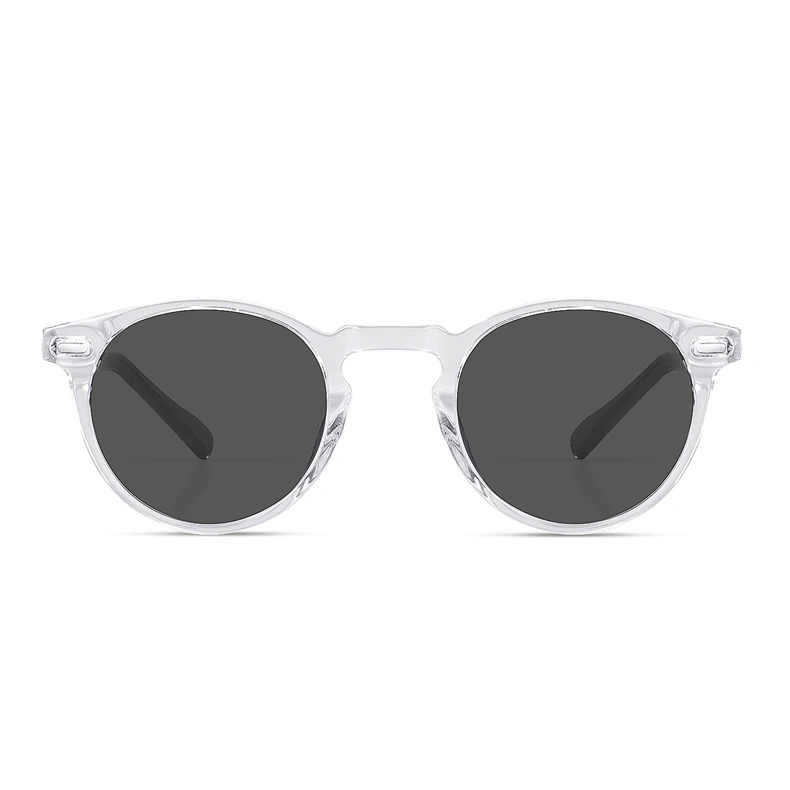 Ретро Круглые поляризованные солнцезащитные очки для Для мужчин и Для женщин Винтаж вождения наружные Gregory Peck Овальные Солнцезащитные очки светильник из ацетата с Чехол
