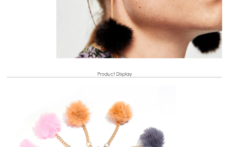 AYAYOO Korean Drop Earrings For Women Long Red 2018 Statement Handmade Pom Pom Earring Hanging Chain Earings Fashion Jewelry (3)