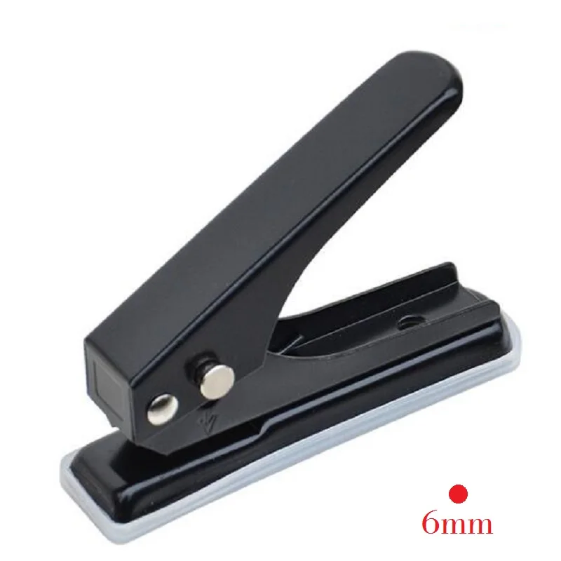 

6mm Circle Hole Puncher for Protective Film, Tag, Ticket, PVC Card(<1mm Thickness), 16 sheets Paper; 1/4" Round Hole Hand Punch