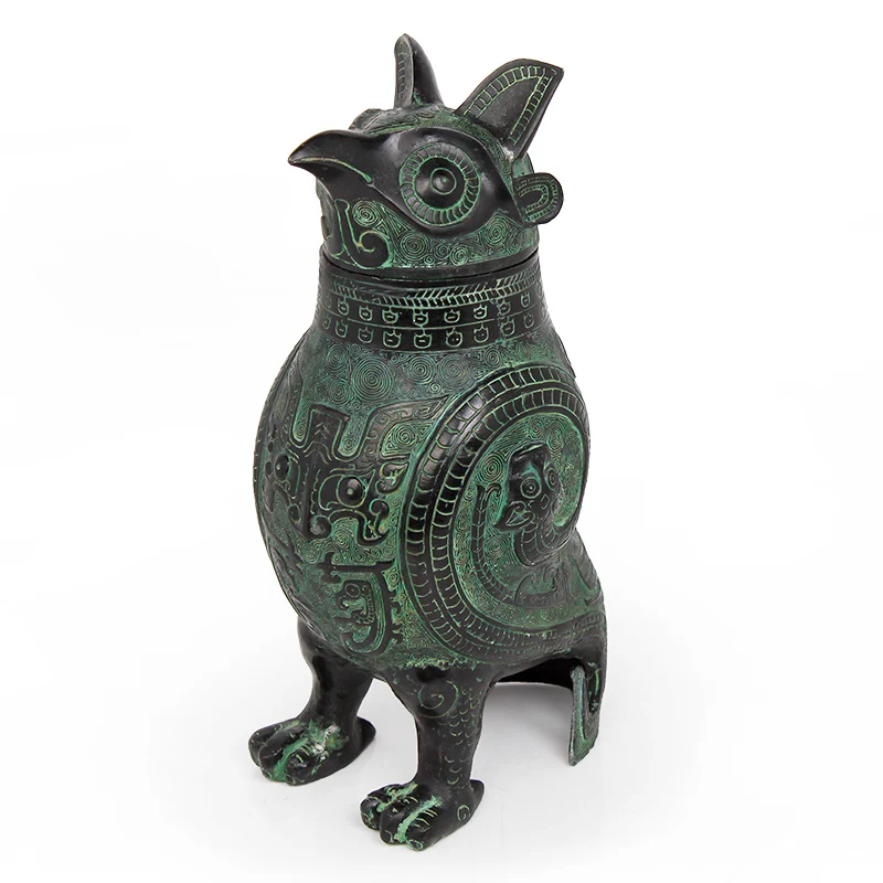 

Niaozun antique bronze ornaments home feng shui business abroad gift Home Furnishing retro Decor