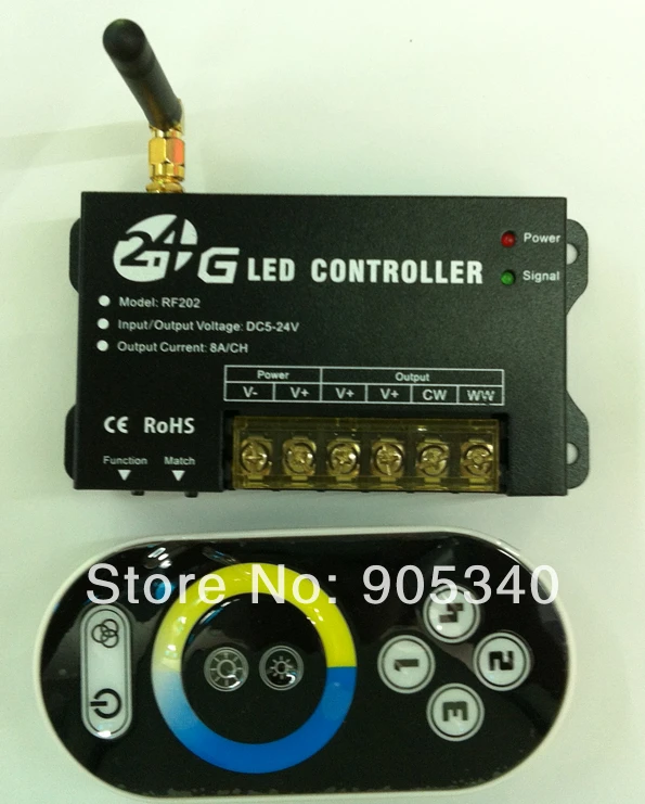 

DC5-24V 2.4G RF wireless color temperature controller CCT led controller with remote for led strip,touch led CW WW color change