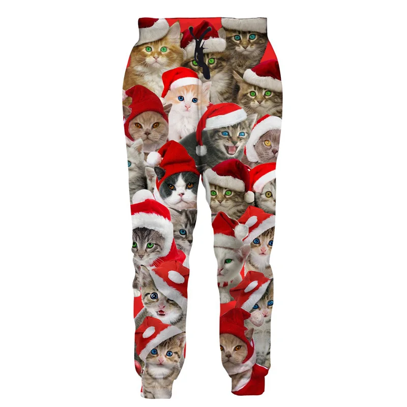 Рождественские брюки унисекс Мужские 3D принты галактики кошки пиццы брюки с рисунком череп повседневные тренировочные штаны забавные длинные спортивные брюки джоггеры - Цвет: DD10063