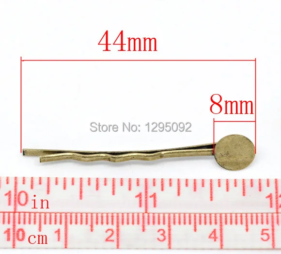 100Pcs Bronze Tone Bobby Pins Hair Clips W / Glue Pad Barrettes Jewelry Findings Charms Wholesale 4.4cm x 1.5mm Jewelry Findings