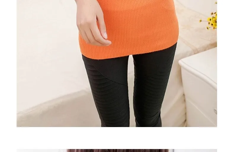 2017 women's slim medium-long turtleneck sweater thickening sweater knitting sweater pattern 41