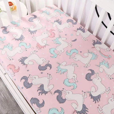 Customize baby kids bed sheet crib mattress cover bedding set cartoon parteen fitted crib sheet for girls boys (6)
