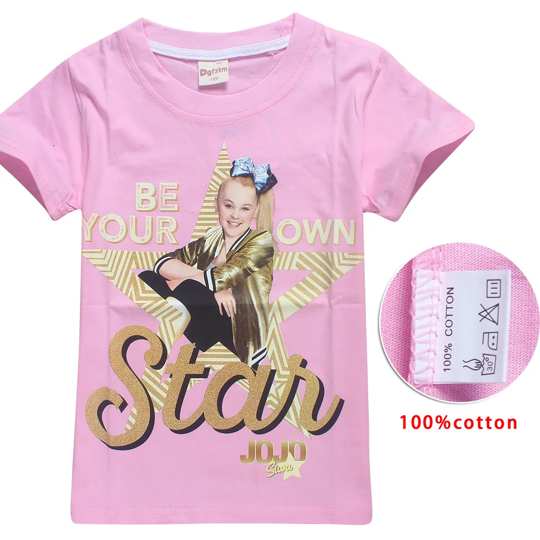 От 6 до 14 лет JOJO Siwa хлопковые футболки для девочек летняя футболка с короткими