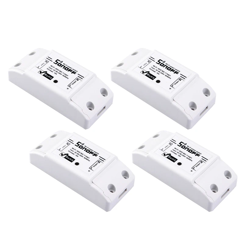 

4pcs Sonoff Basic with Alexa Smart Wifi Switch Domotica Wifi Light Switch Smart Home Universal DIY Remote Wireless Smart Switch