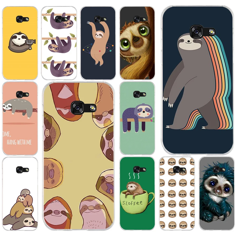 

073FG Cute cartoon creature sloth Soft Silicone Tpu Cover phone Case for Samsung a3 2016 a5 2017 a6 plus a7 a8 2018 s6 7 8 9