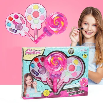 

Kids Girls Play House Lollipop Shape Makeup Box Interactive Toy Beauty Tools Toys for Children Girls Christmas Birthday Gift