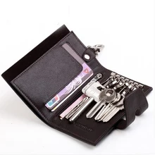 Новое поступление, чехол из натуральной кожи для автомобильного брелока, кошелек с отделением для монет, держатель для карт, кошелек, подарочная упаковка, посылка