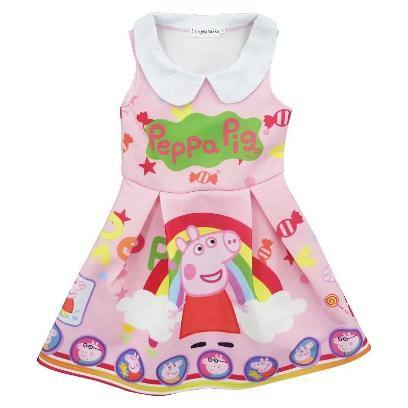

piggy 2017 Children clothes kid girls dress party Princess dresses new designer cartoon baby girl clothing Piglets Costume