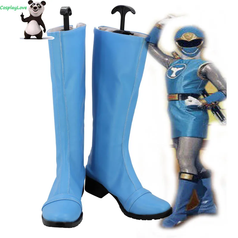 

CosplayLove Super Sentai Cosplay Blue Ninpu Sentai Hurricaneger Nanami Cosplay Shoes Long Boots Custom Made