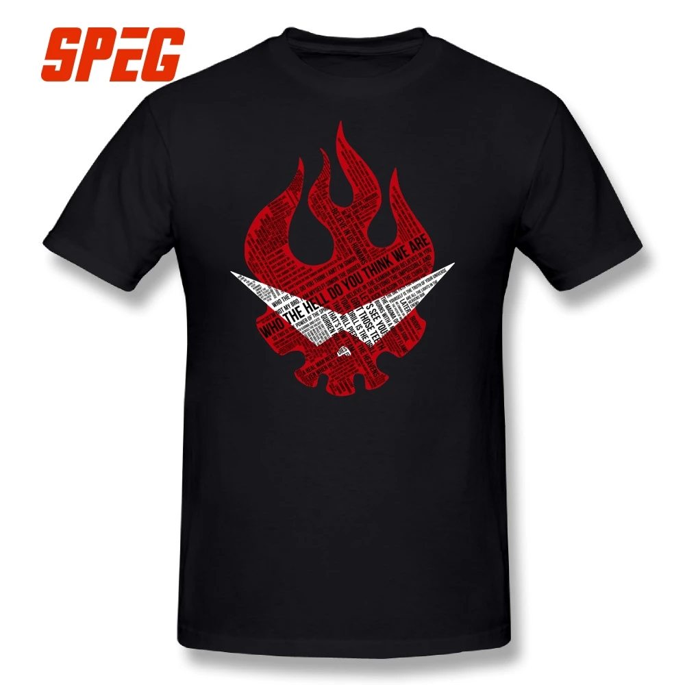 

T Shirts Short Sleeves T-Shirt Crewneck Gurren Lagann Typography Row Row Fight the Power Men's Short Sleeves Tees