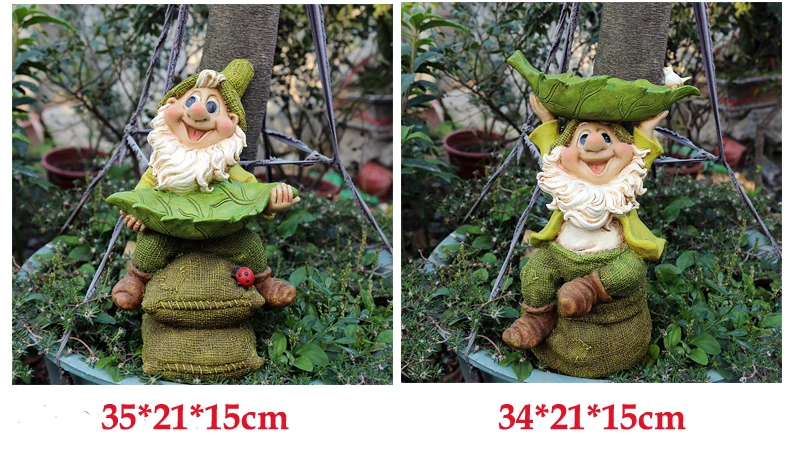 Поли смолы садовые качели Gnome фигурка двора карликовая статуя открытый карликовый старый человек декоративные скульптуры