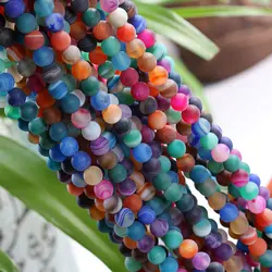 Elegant Natural Stone Beads in Black, Pink, and White for DIY Jewelry Making & Wholesale (Colorful stripe)