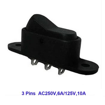 

Free Shipping 20 pcs a Lot Good Quality Sale Price 3P Widely Used Screw Holes To Install Small Black Rocker Switch Power Switch