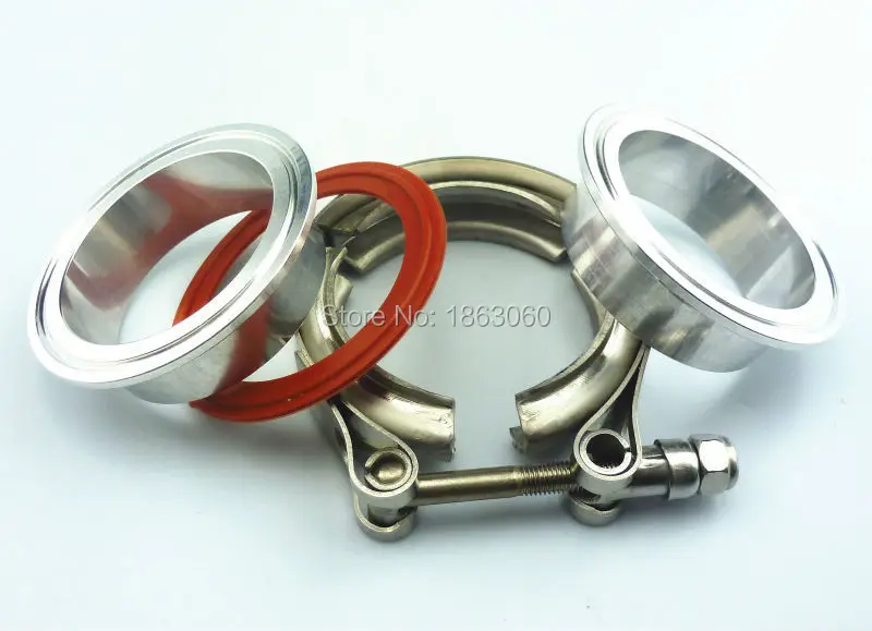 2.5'' Aluminum Alloy V Band clamp flange assembly on