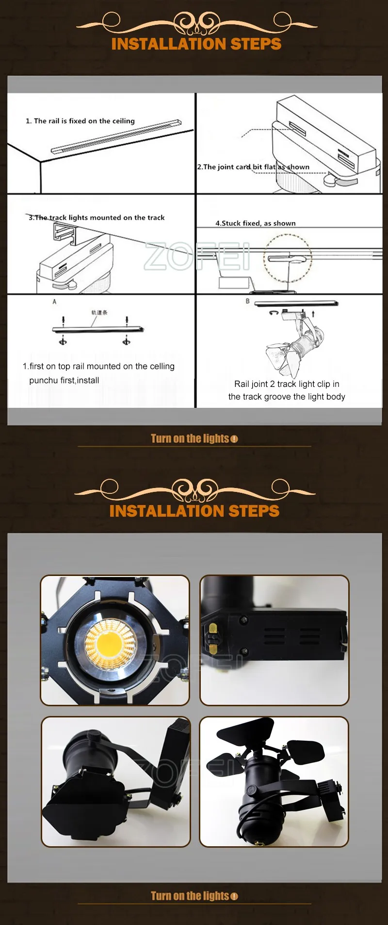 Loja de Roupas Spotlight com Capa Ajustável na Frente Faixa Luz Iluminação 7 w Cob Led 5 Cheap Iluminação do percurso