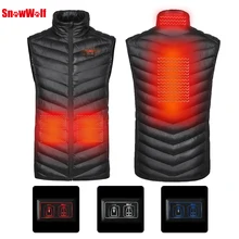

SNOWWOLF Men Winter Heated Vest USB Infrared heating Jacket Carbon Fiber Electric Thermal Waistcoat Fishing Clothes