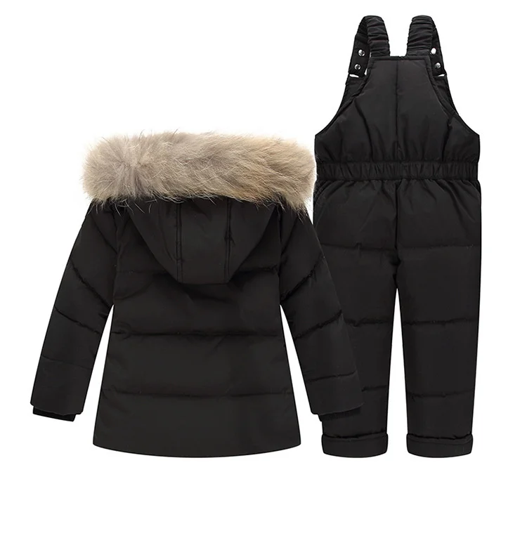 Коллекция года, Детские Зимние костюмы куртка-пуховик для мальчиков+ штаны, комплект одежды, детское теплое плотное пальто Зимняя парка одежда для маленьких девочек