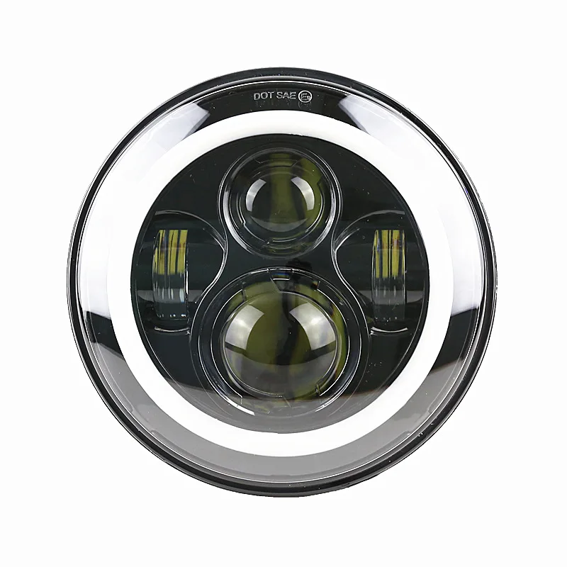 7-дюймовый круглый мотоциклетный налобный фонарь с Halo W/A с черным корпусом 7 налобный фонарь для мотоцикла