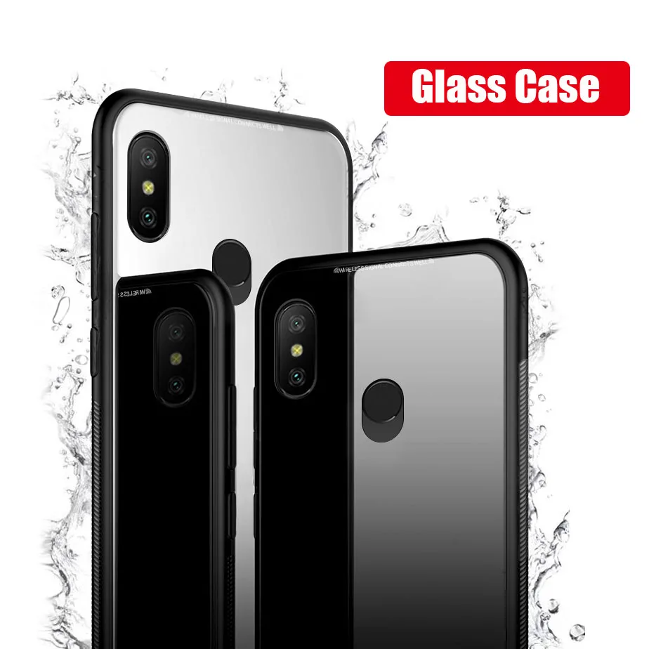

MUCHI For Xiaomi Mi A2 Lite Case Tempered Glass Soft Silicone Frame Cover For Xiaomi Mi A1 Pocophone F1 Phone Cases