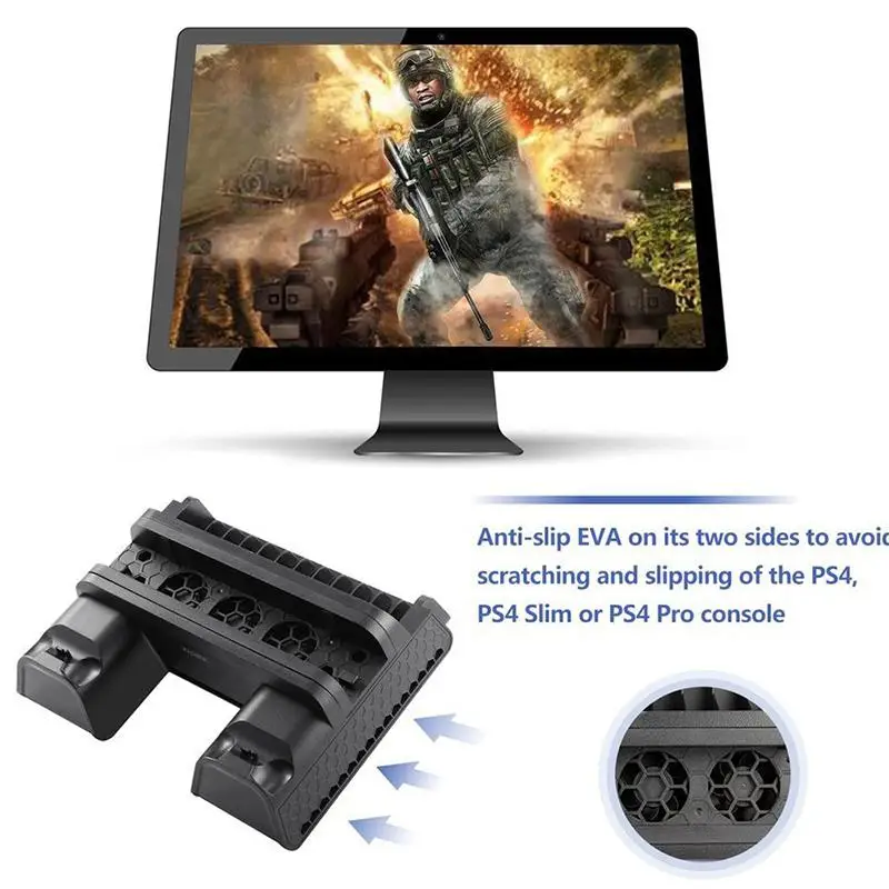 Игровой контроллер зарядная станция Подставка для PS4/PS4 Pro/PS4 Slim с охлаждающим