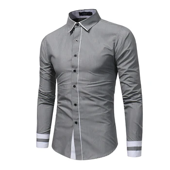 

Brand 2018 Fashion Male Shirt Long-Sleeves Tops Business High Quality Casual Shirt Mens Dress Shirts Slim Men Shirt XXXL