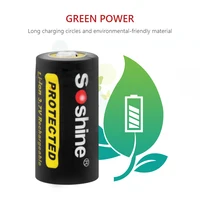 ion סוללת 2x Soshine 4x 8PCS 3.7V 700mAh 16,340 RCR123 CR123 Li-ion סוללת עם PCB מוגן עבור LED פנסים פנסים (5)