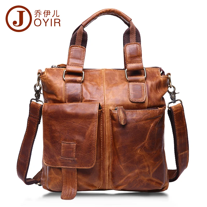 JOYIR 100 Genuine Leather Briefcase Shoulder Tote Messenger Bags Men Business Laptop font b Handbags b