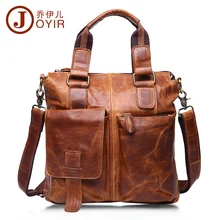 JOYIR 100 Genuine Leather Briefcase Shoulder Tote Messenger Bags Men Business Laptop font b Handbags b