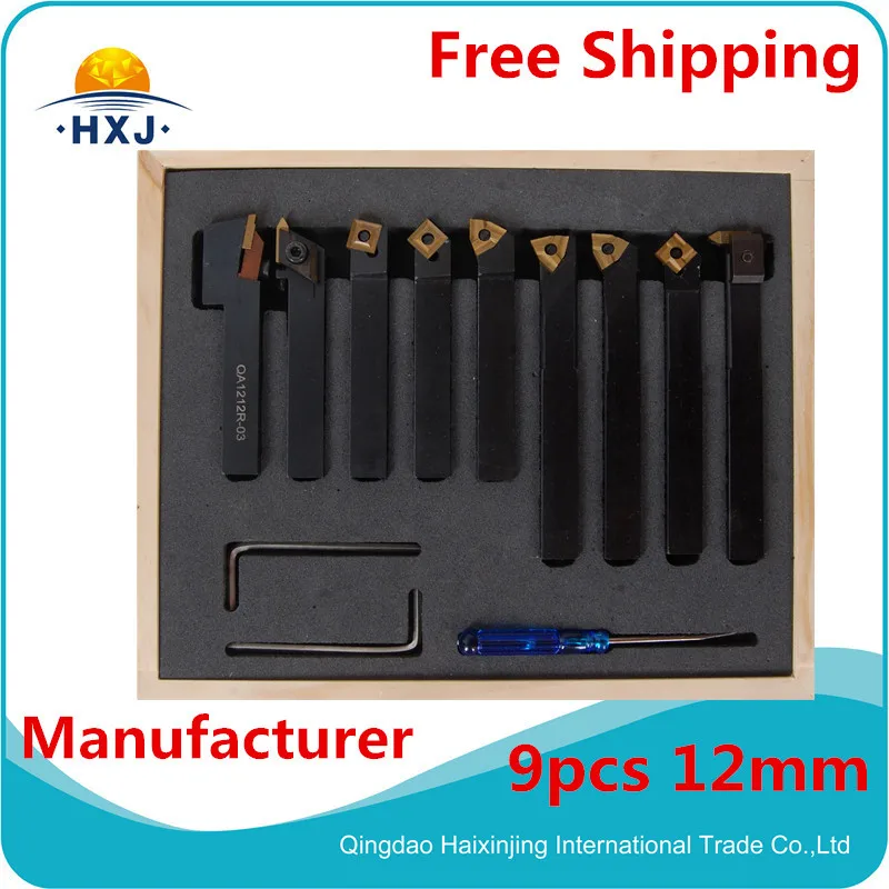 12mm 9pcs/set indexable carbide turnnig tools, lathe cutting tools set