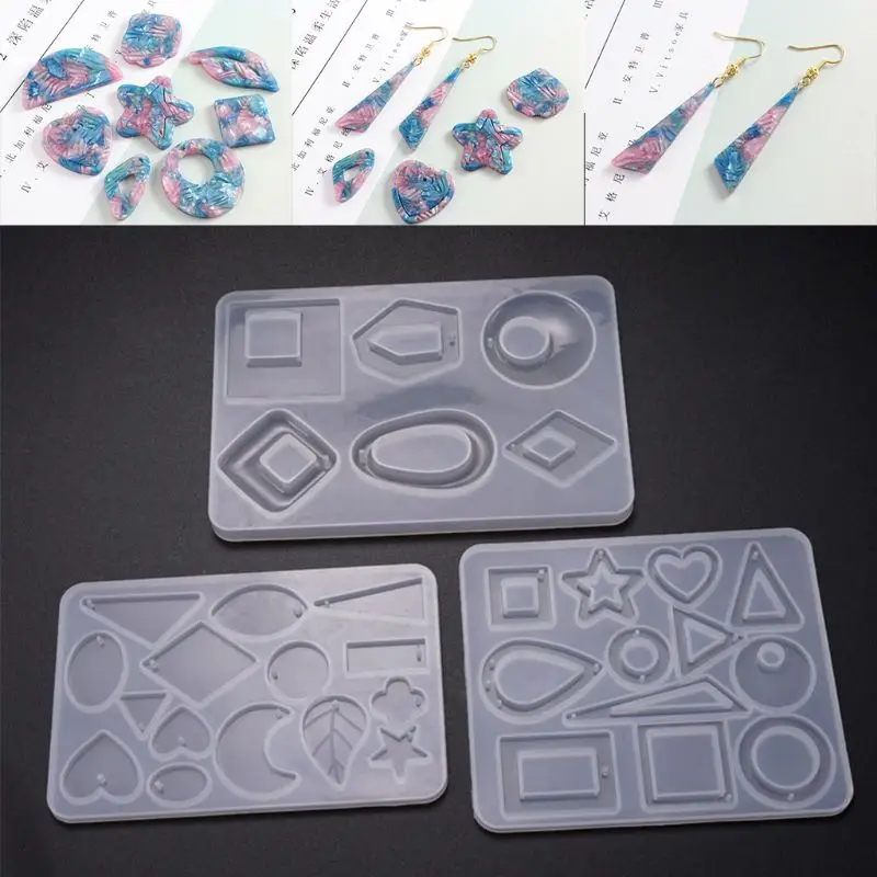 1pc Silicone Acrylic Earring Necklace Pendant Mold Resin Casting Mold Jewelry Making