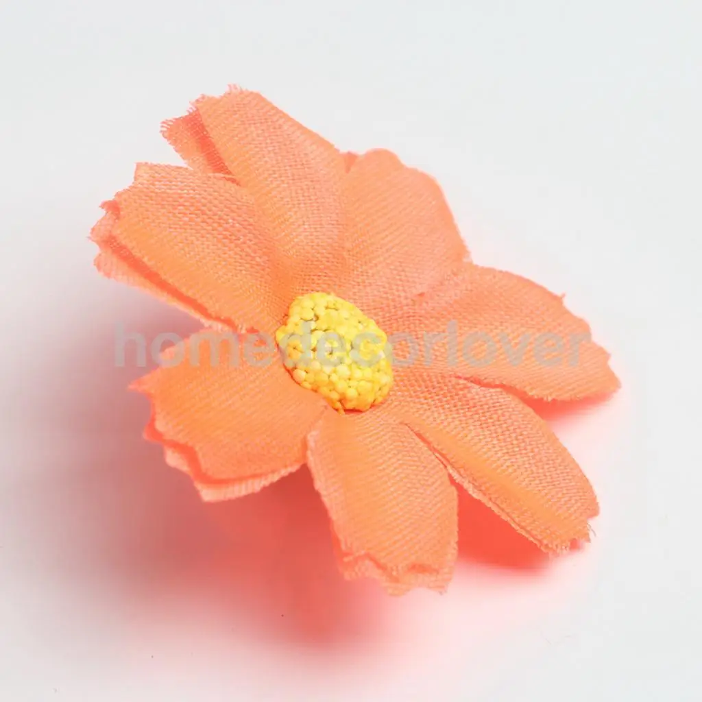 50pcs 4cm Silk Flower Daisies Flower Heads for Wedding/Car/Spring/Home/Garden Decoration Wreath DIY Floral Arts and Crafts