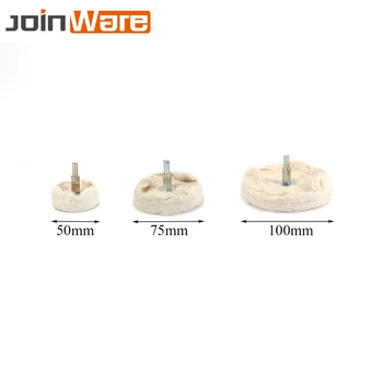 

3Pcs White Flannelette Polishing Wheel T-shaped Cotton Cloth Grinding Polishing Buffing Rotary Tools Diameter 50mm 75mm 100mm