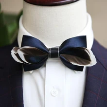 Модная темно-синяя повязка с перьями галстук высшего качества Свадебное торжество деловая встреча галстуки для мужчин бабочка галстук-бабочка мужские галстуки аксессуары