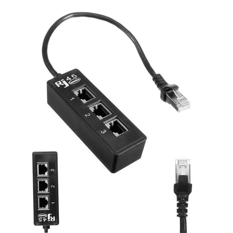 1 шт. RJ45 3 гнезда Ethernet сетевой LAN кабель сплиттер Расширенный разъем адаптера| |