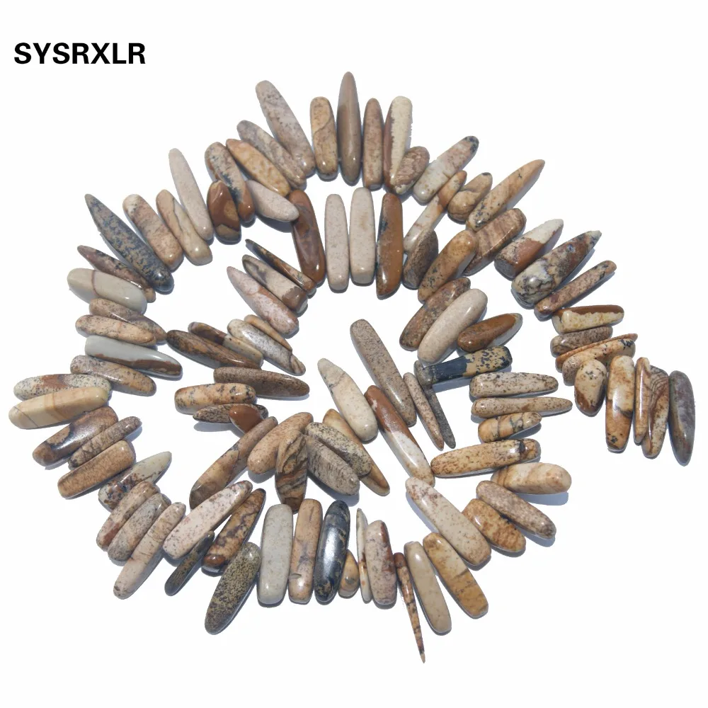 

Wholesale 12-18 MM Stick Shape Picture Stone Natural Stone Beads For Jewelry Making DIY Necklace Bracelet Material Strand 15''