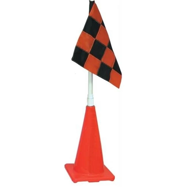 Olympia Sports SS154M Orange Cone with Orange-Black Flag - Plain - Lighted