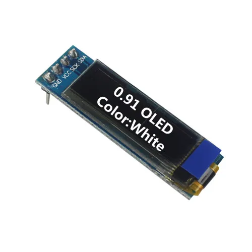 0,91 дюймов 128x32 IIC IEC белый/синий OLED ЖК-дисплей DIY модуль SSD1306 Драйвер IC DC 3,3 V 5V для arduino - Цвет: 0.91 4Pin White