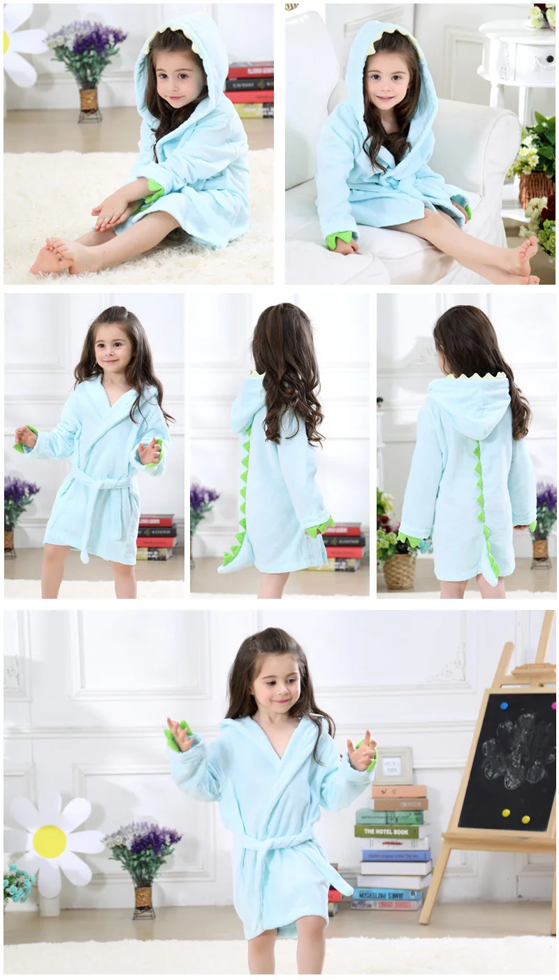 Loozykit милые детские халаты пижамы для девочек детское пляжное полотенце с капюшоном банный халат для мальчиков пижамы для малышей Детская одежда для сна