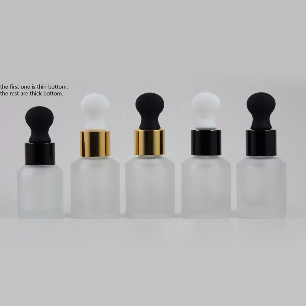 Tampa de Vidro Frasco de Óleo Essencial com Conta-gotas de Alumínio Conta-gotas de Vidro Recipiente de Óleo Claro Fosco Essencial 50 Pcs 15 ml 2 Cheap Garrafas reutilizáveis