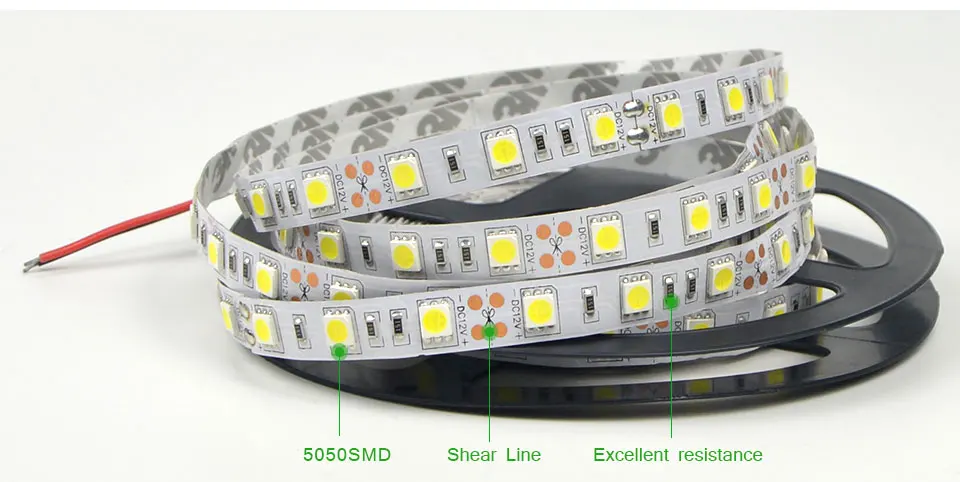 Водонепроницаемый Светодиодные ленты светильник RGB 5050 12V IP20 IP65 IP67 светодиодный Ночной светильник для украшения сада напольный светильник лента 5 м/лот 60 Светодиодный s/M