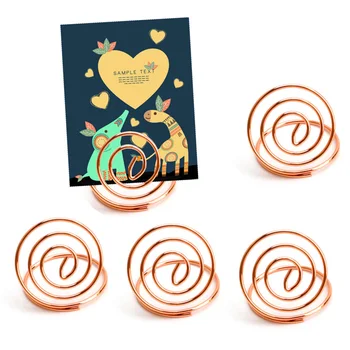 

PPYY NEW -24 Pcs Table Number Holders Ring Shape Card Holder Circle Stereo Note Pad Menu Clips