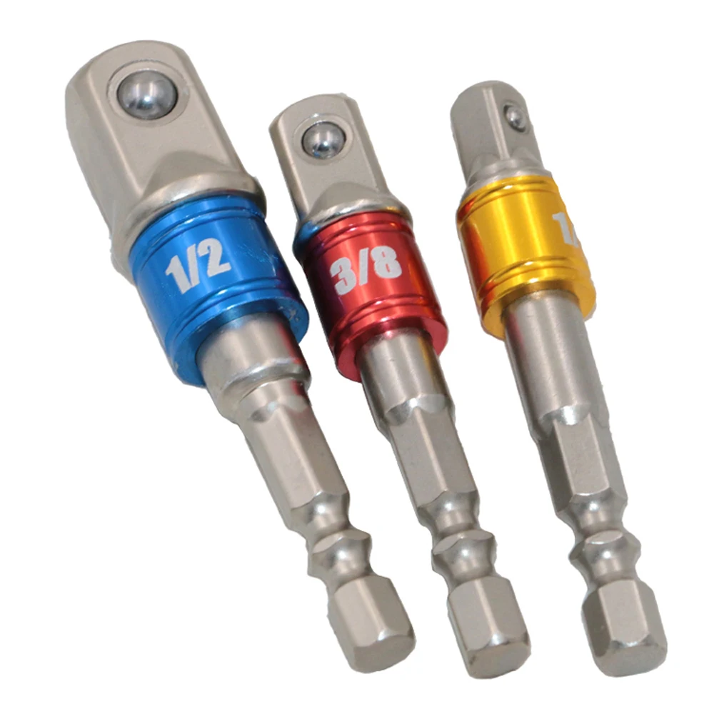 

3PCS 1/4 3/8 1/2 Wrench Socket Adapter colorful Spring Loaded Ball Chrome Vanadium Steel Socket Adapter drill ratchet power tool