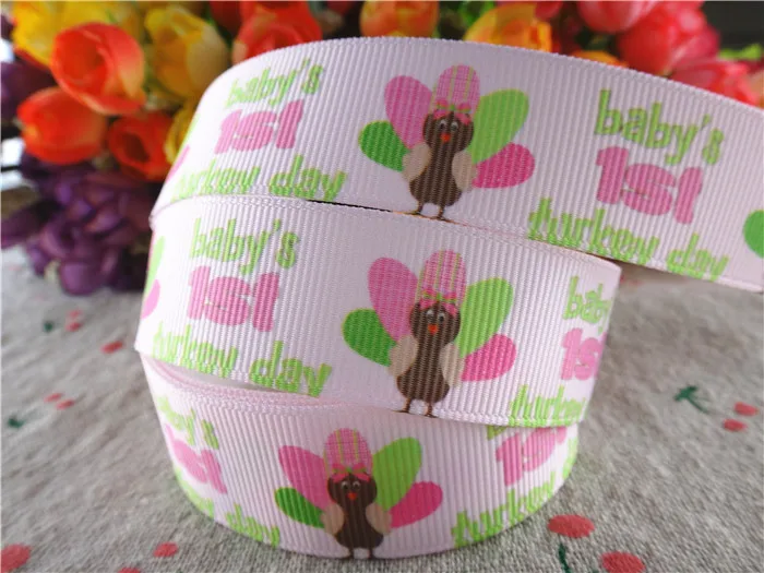 

New arrival 7/8" (22mm) printed grosgrain ribbons thanksgiving ribbon hair accessories 5 yards WQ14090815