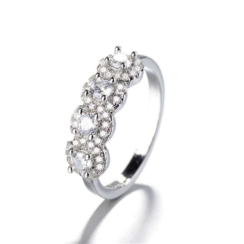 ROMAD, модные кольца, для шоу, элегантные, темпераментные ювелирные изделия для женщин, девушек, белое, серебряное, заполненное, обручальное кольцо, размер 5-12, R4
