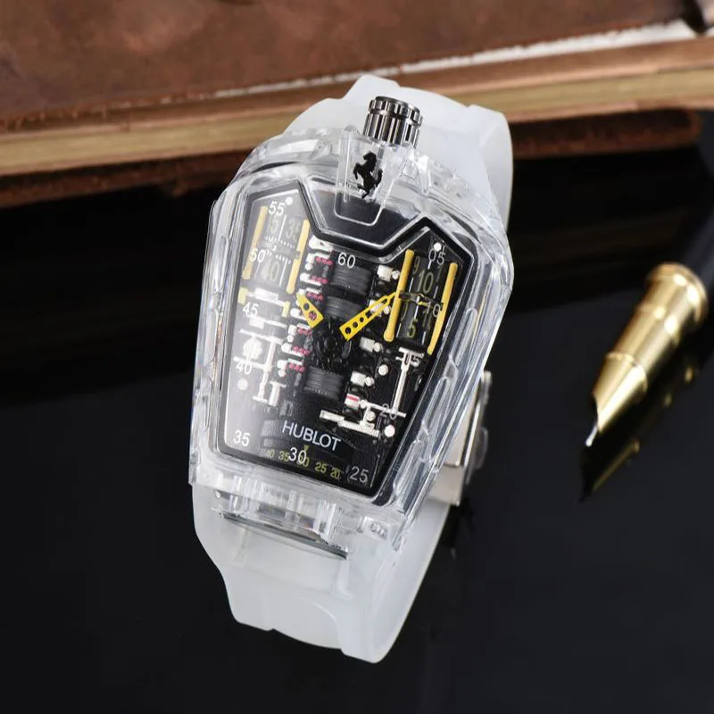 

Fashion Hollow Ghost Head Silicone Belt Quartz Men's Watch Imitation Mechanical Watch