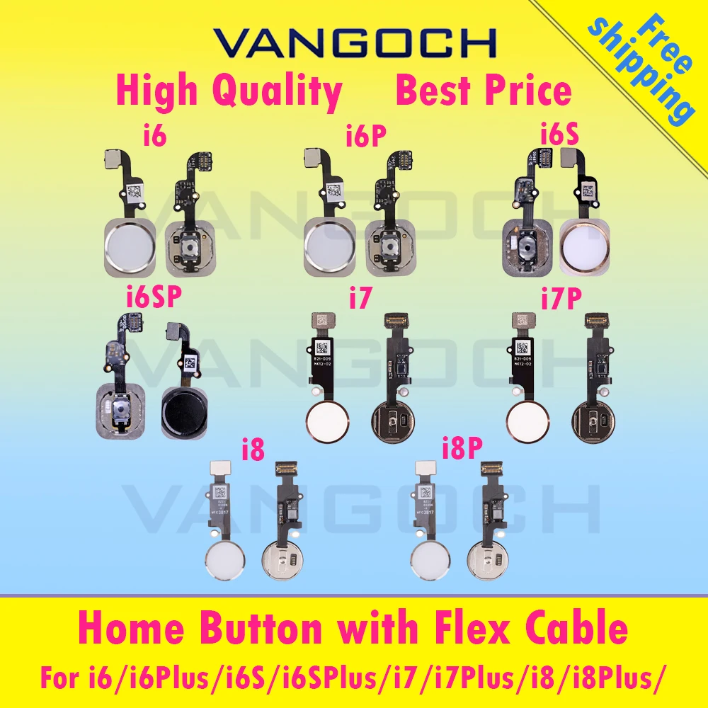 

Best Quality For iPhone 7 7plus 8 8plus Home Button with Flex Cable Complete Assembly Spare Part Replacement A+++